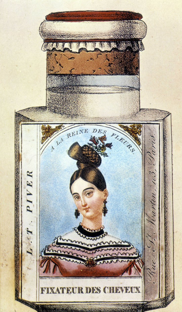 Piver hårfixeringsflaska, cirka 1830 av French School