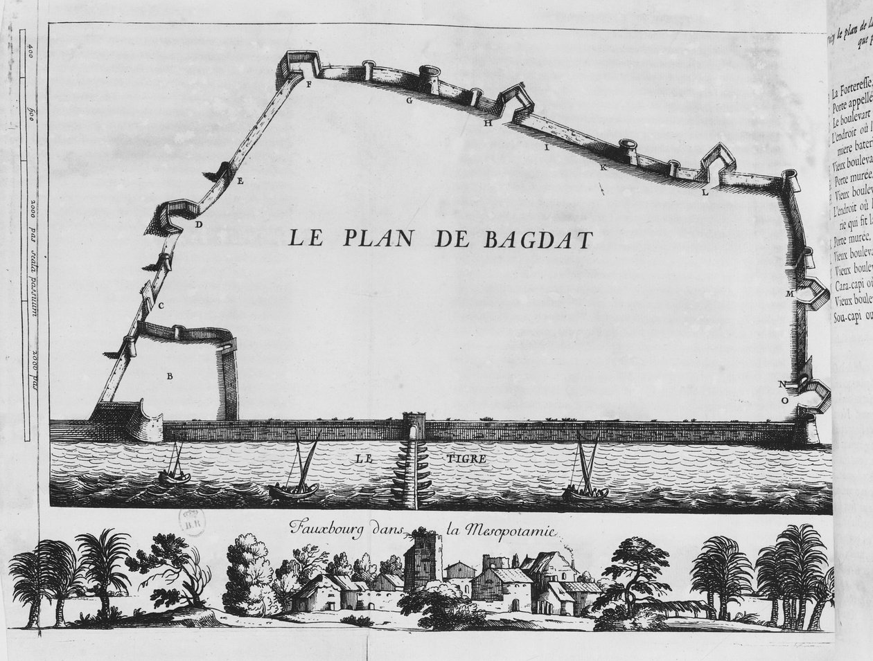 Karta över Bagdad, från The Six Voyages of J. B. Tavernier, 1676 av French School