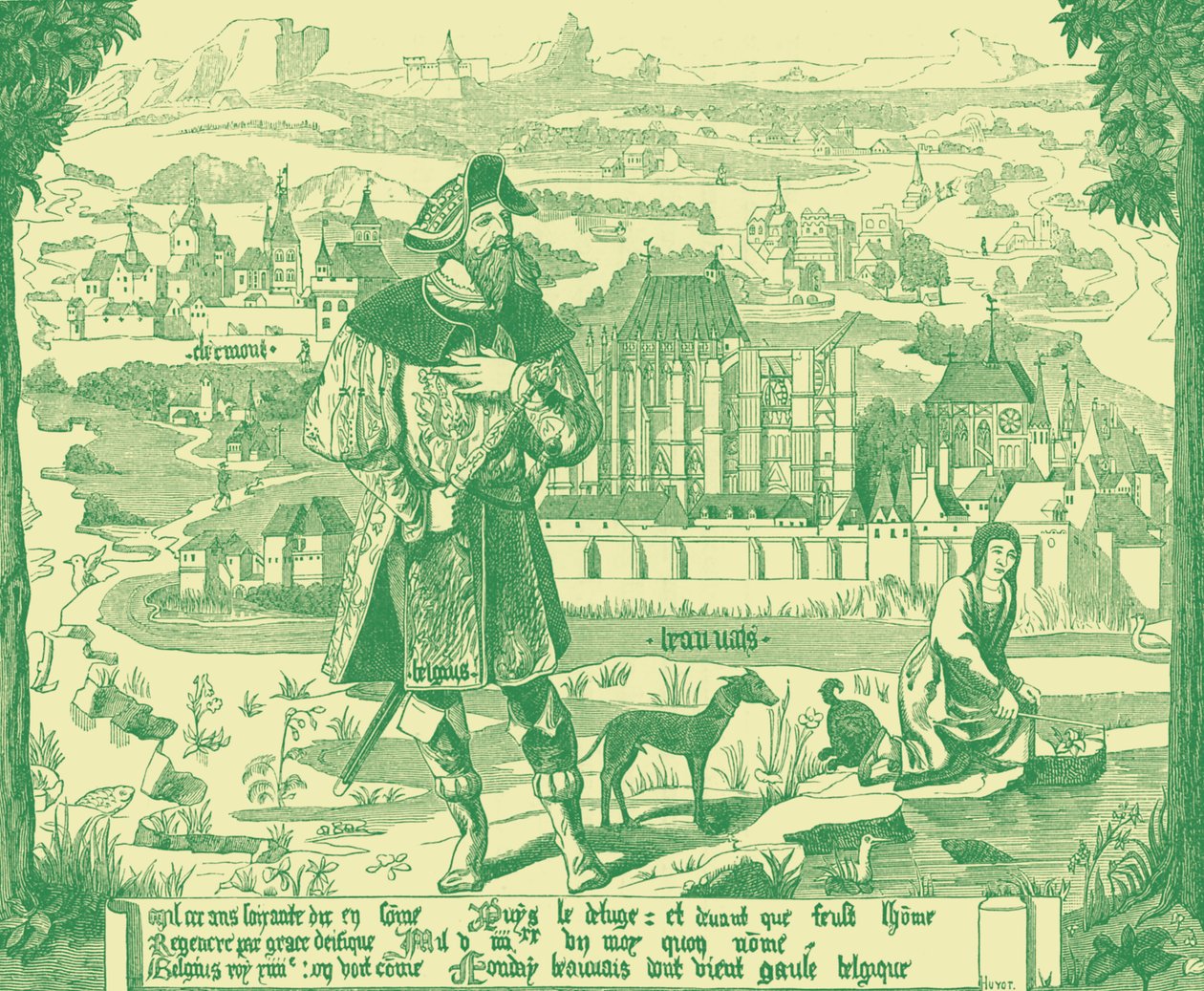 "Karta över Clermont en Beauvais" av French School