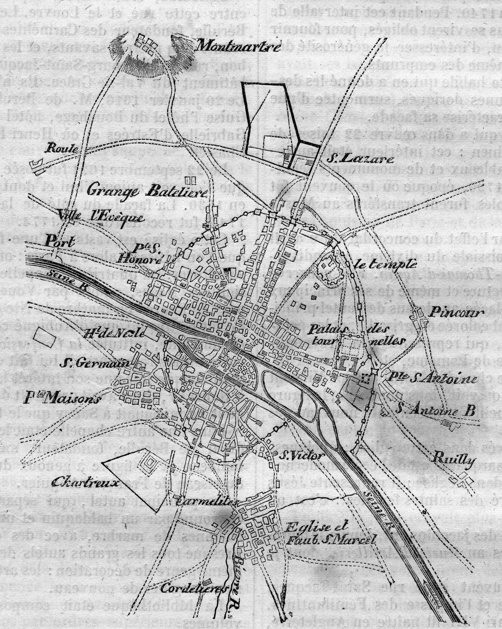 Plan av Paris under Charles V av French School