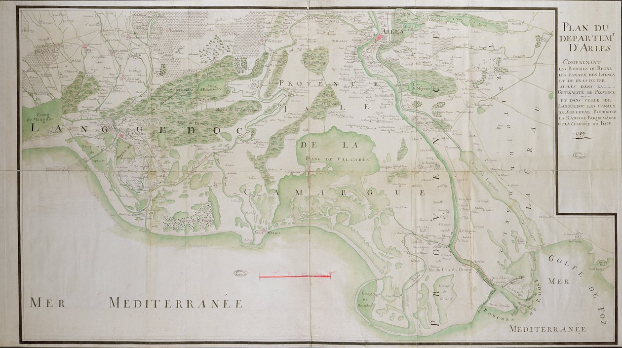 Plan över departementen i Arles, 1789 av French School