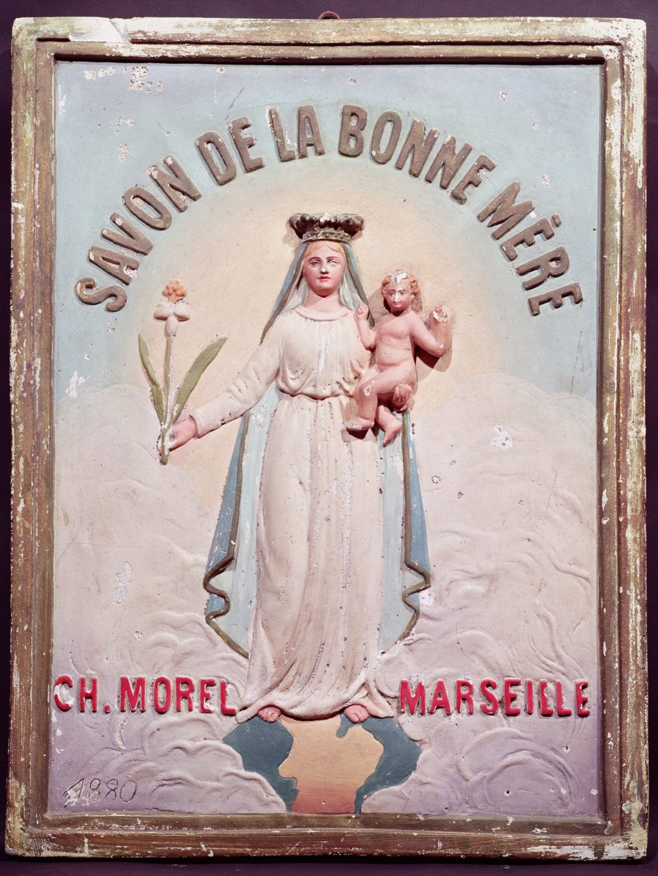 Plakettreklam Savon de la Bonne Mere, 1880 (gips) av French School