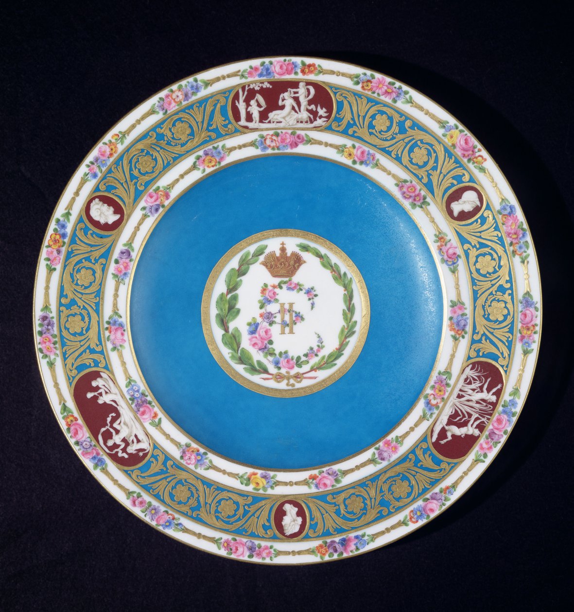 Tallrik från kejsarinnan Catherina II (1729-96) av Ryssland, Sevres, ca 1779 (porslin) av French School
