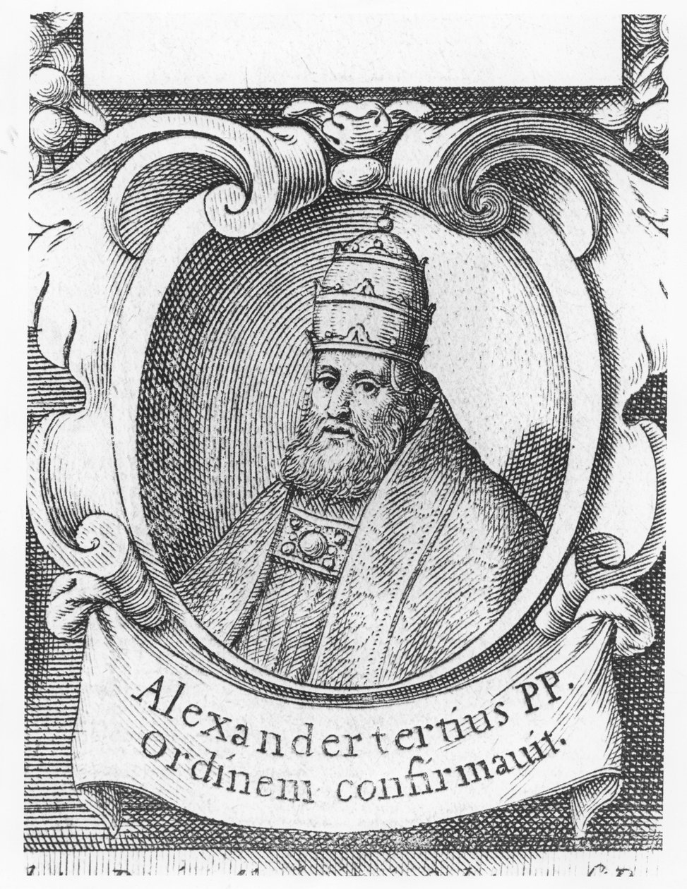 Påve Alexander III (gravyr) av French School