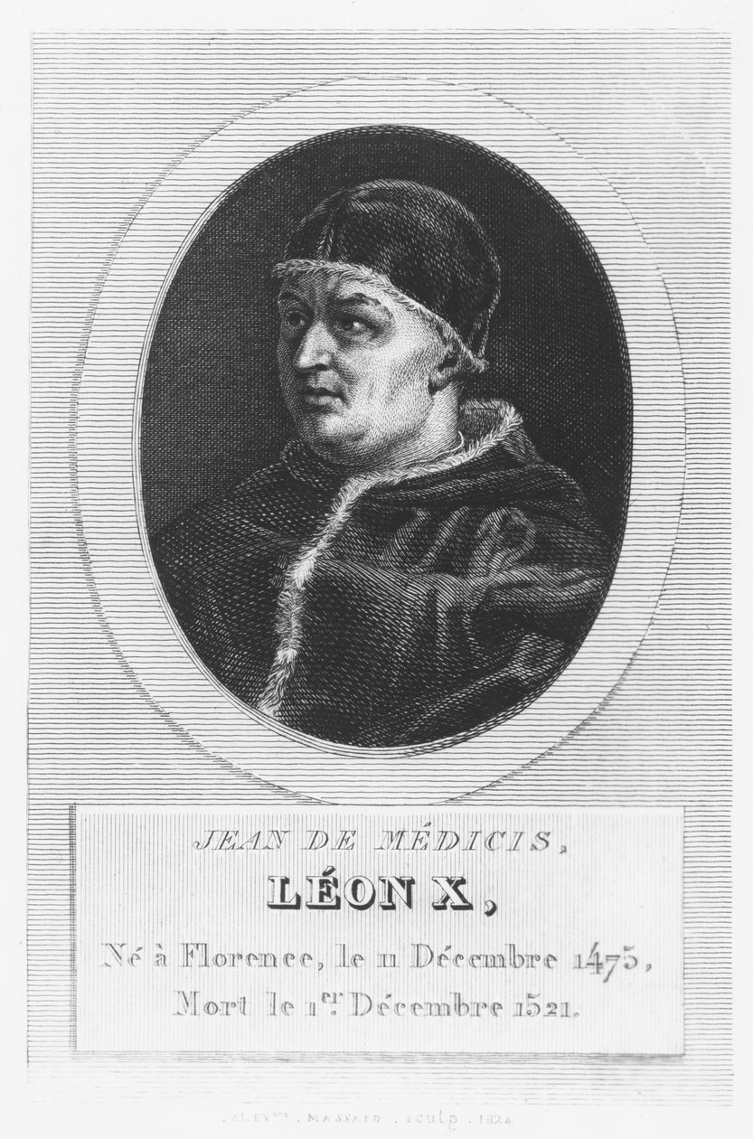 Påven Leo X, Giovanni di Lorenzo de Medici (gravyr) av French School