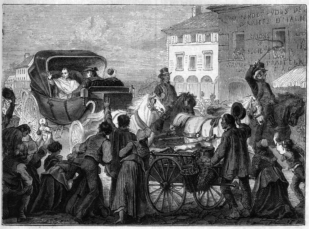 Påven Pius VII (PIO PIUS) (1742-1823) lämnade Paris den 4 april av French School
