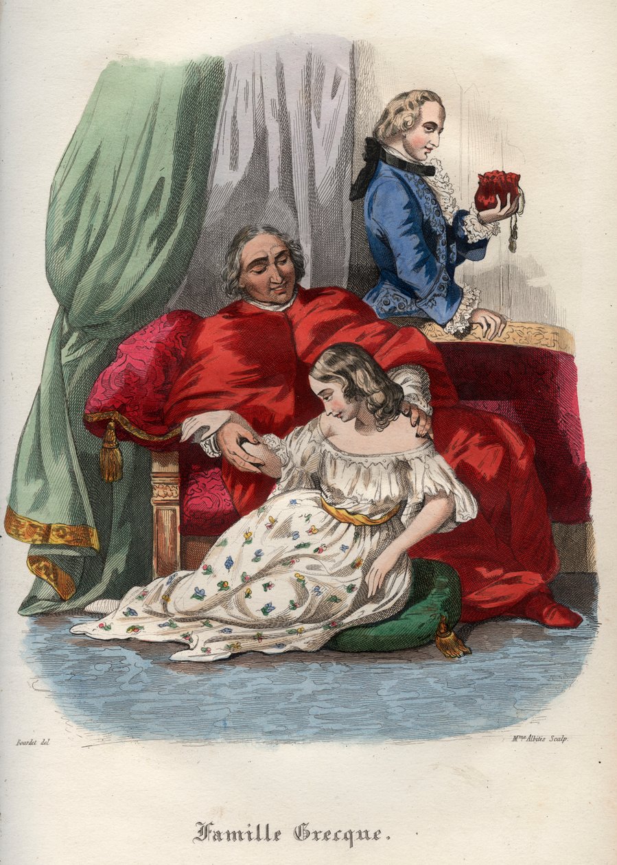 Påven Pius VI (Pie, Pio) (1717-1799) förför en ung kvinna av French School