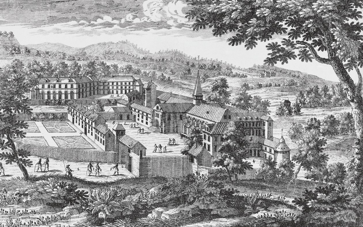 Port-Royal-des-Champs Abbey, gravyr, Frankrike av French School