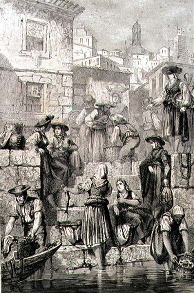 Porto fiskare på 1860-talet (gravyr) av French School