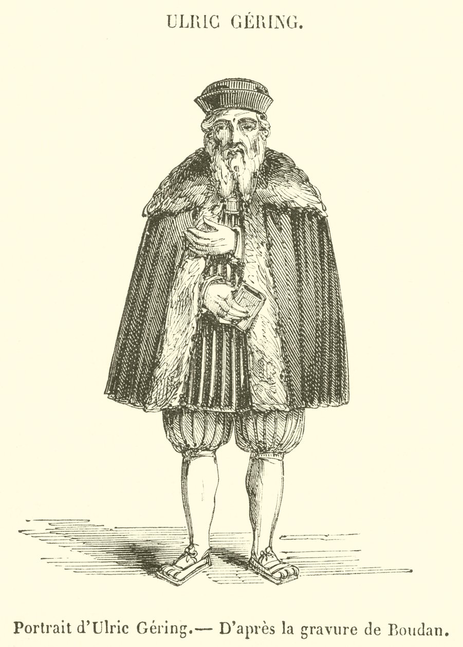 Porträtt av Ulric Gering (gravyr) av French School