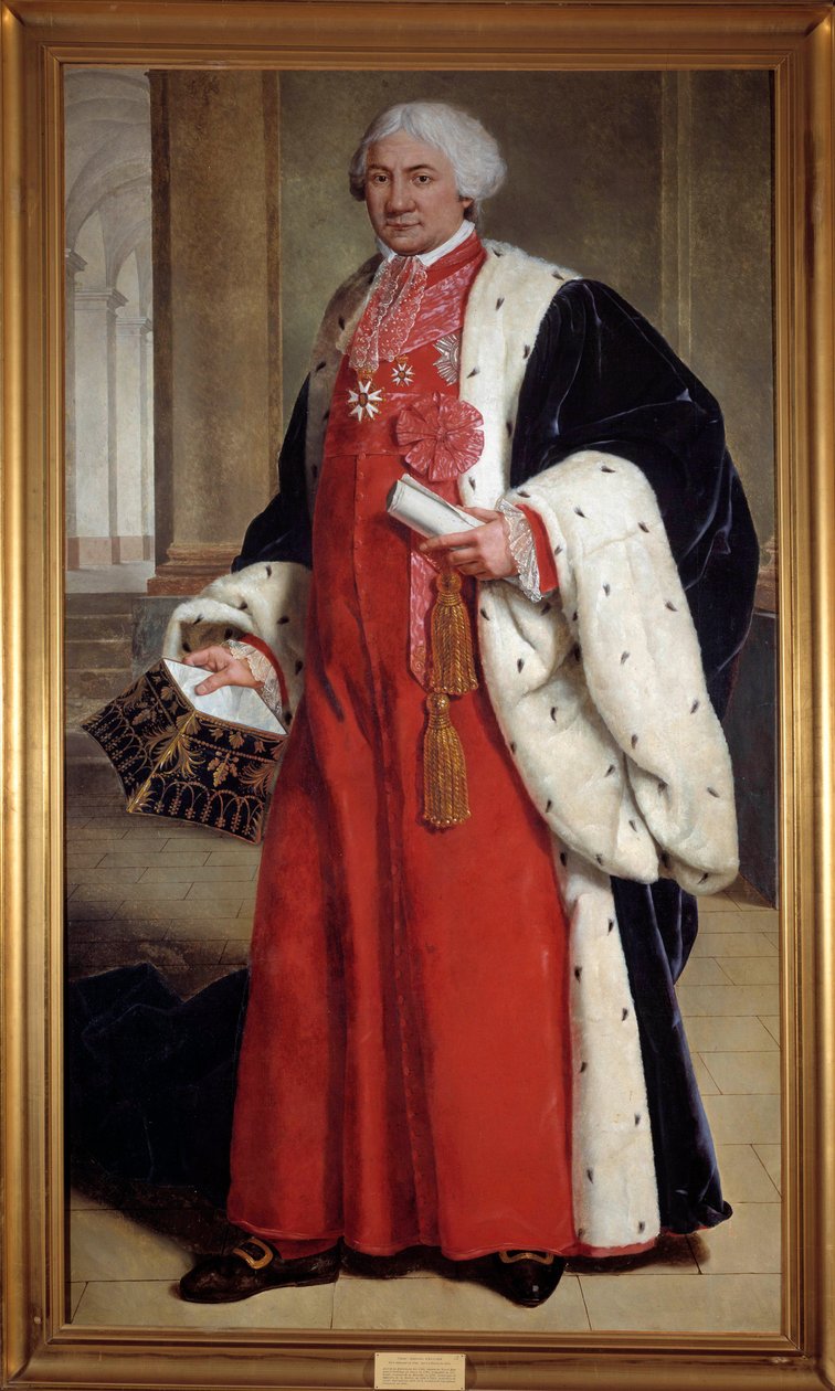 Portrait en pied av Claude Ambroise Regnier (1746-1814), advokat i parlamentet och deputerad i tredje staten, justitieminister från 1802 till 1813 Anonym målning. 1700-talet. Nancy, musee historique lorrain - Hellängdsporträtt av Claude Ambroise R av French School