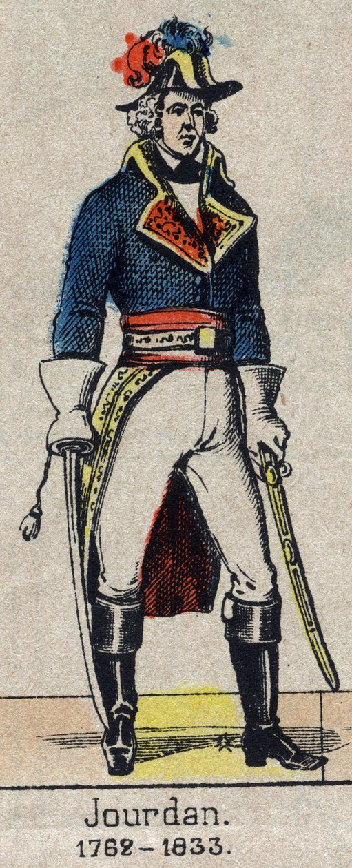 Porträtt en pied av Jean Baptiste, Comte Jourdan, marechal de France (1762-1833) Bild av Epinal från slutet av 1800-talet. av French School