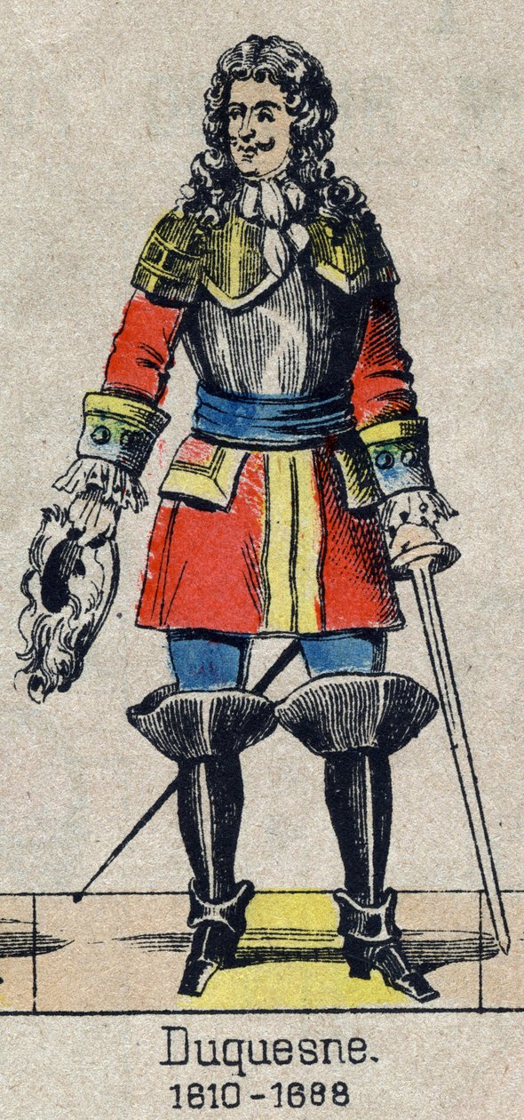 Porträtt av Abraham, markis Duquesne (1610 - 1688), fransk Marin. Bild på Epinal från slutet av 1800-talet. av French School