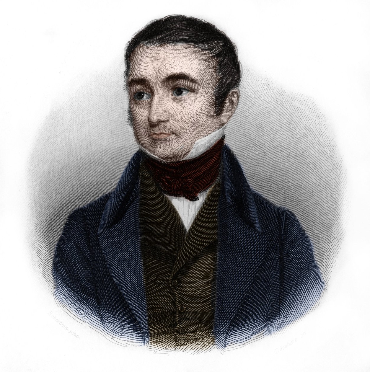 Porträtt av Adolphe Thiers (1797-1877), fransk politiker och historiker. i "" Book of Speakers" av Louis de Cormenin Timon. 1842. Privat samling. av French School