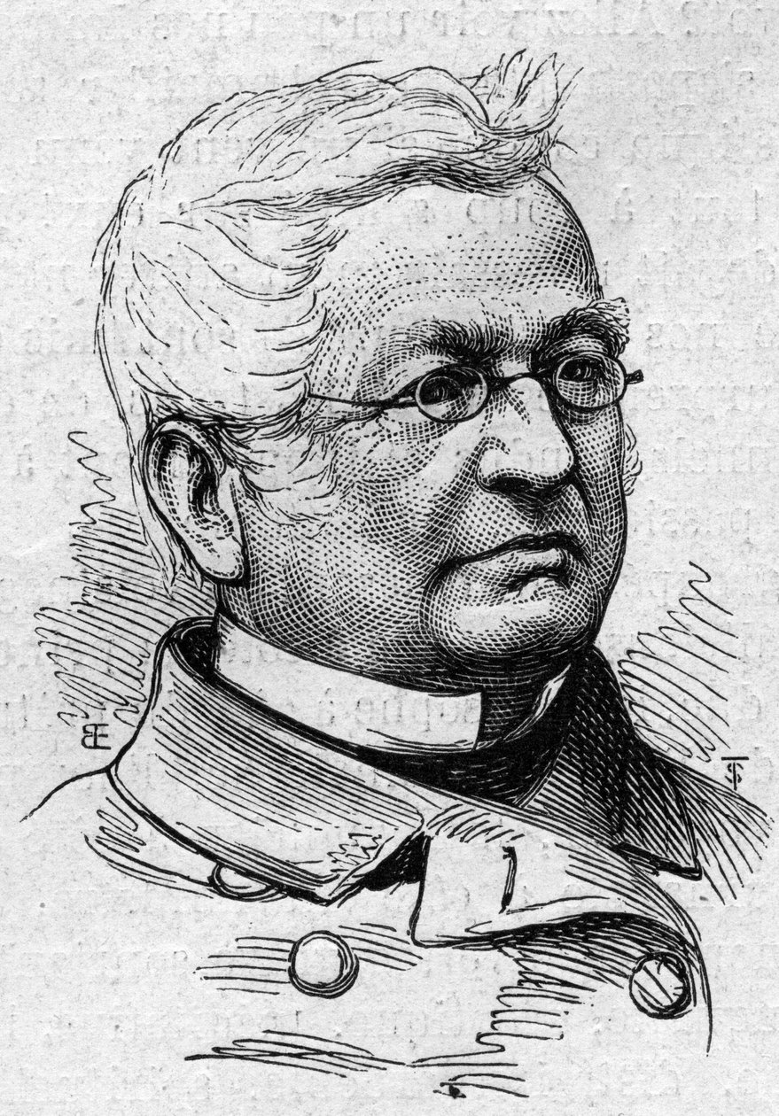 Porträtt av Adolphe Thiers (1797-1877), fransk politiker, historiker och akademiker. Gravyr i "" Le Monde Illustré"" nr 883 av 14 mars 1874. av French School