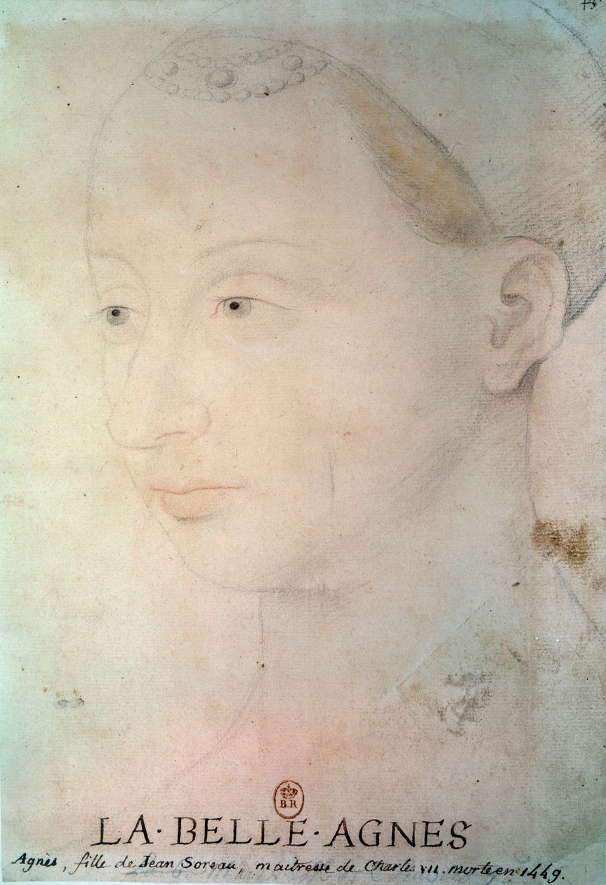 Porträtt av Agnes Sorel (1422-1450) Damen av Beaute sur Marne av French School