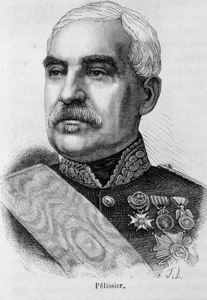 Porträtt av Aimable Jean Jacques Pelissier, hertig av Malakoff (1794-1864), fransk militär och marskalk av Frankrike - i "" L