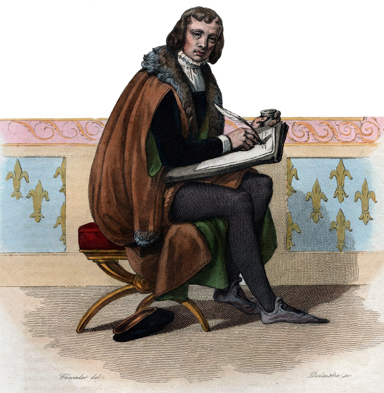 Porträtt av Alain Chartier (1385-1430), fransk poet och politisk författare. av French School