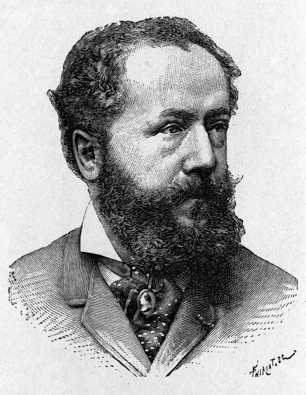 Porträtt av Albert Tissandier, bror till Gaston Tissandier, fransk flygteknik - i "Album de la Science; berömda vetenskapsmän; Stora upptäckter””” 1896. av French School