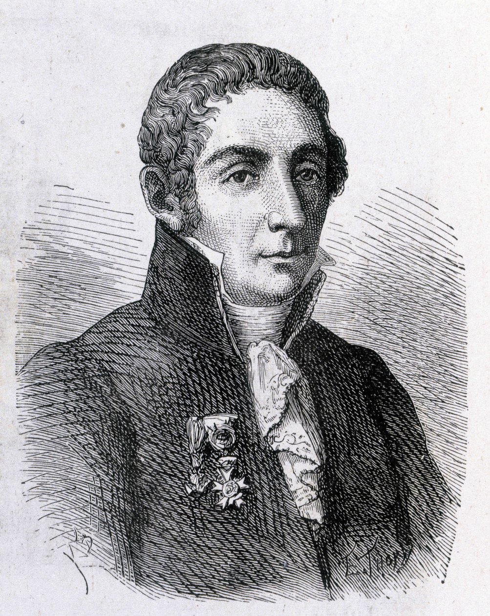 Porträtt av Alessandro (Alexandre) Volta (1745 - 1827) - i "" Vetenskapens album; berömda forskare; Stora upptäckter””” 1896. av French School
