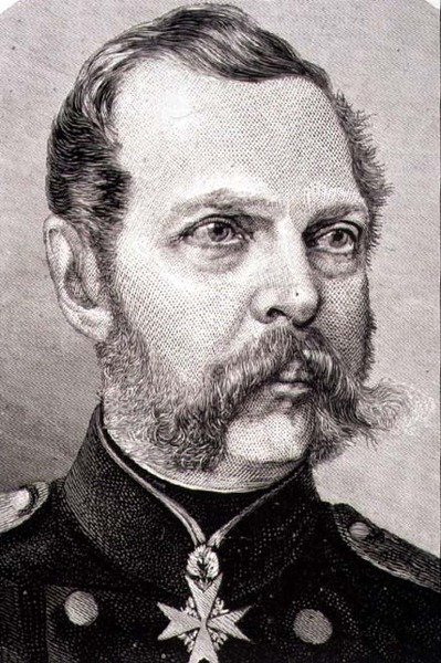 Porträtt av Alexander II (1818-81) Rysslands kejsare från 1855 (gravyr) av French School