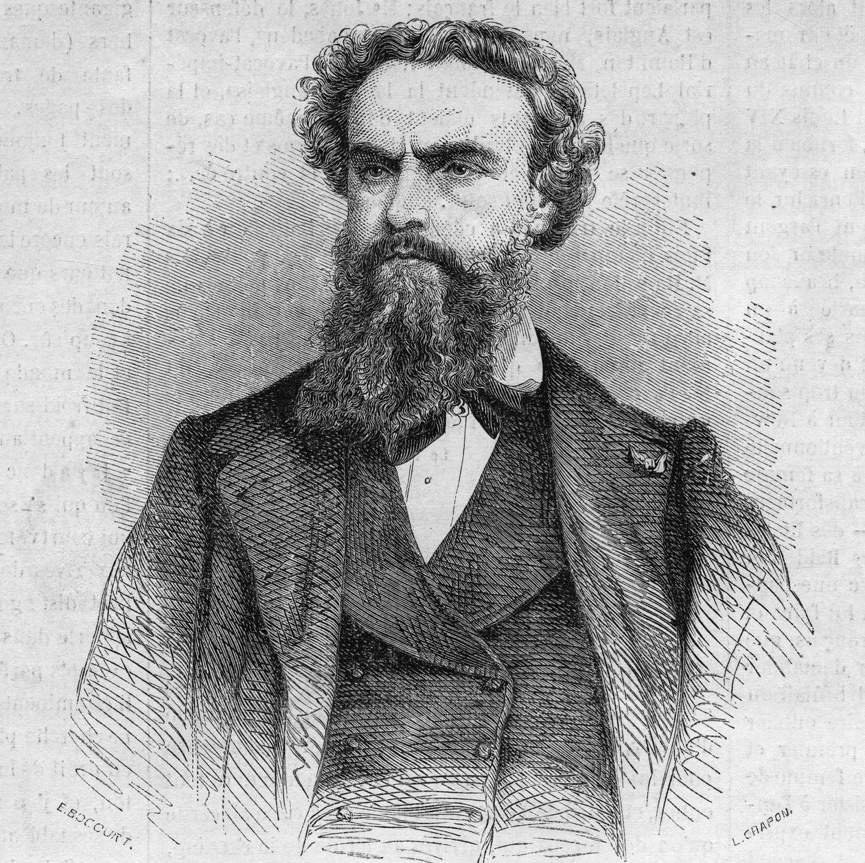 Porträtt av Alexandre Cabanel (1823-1899), fransk målare. Gravyr i "" Den illustrerade världen"" nr 338 av 3 oktober av French School