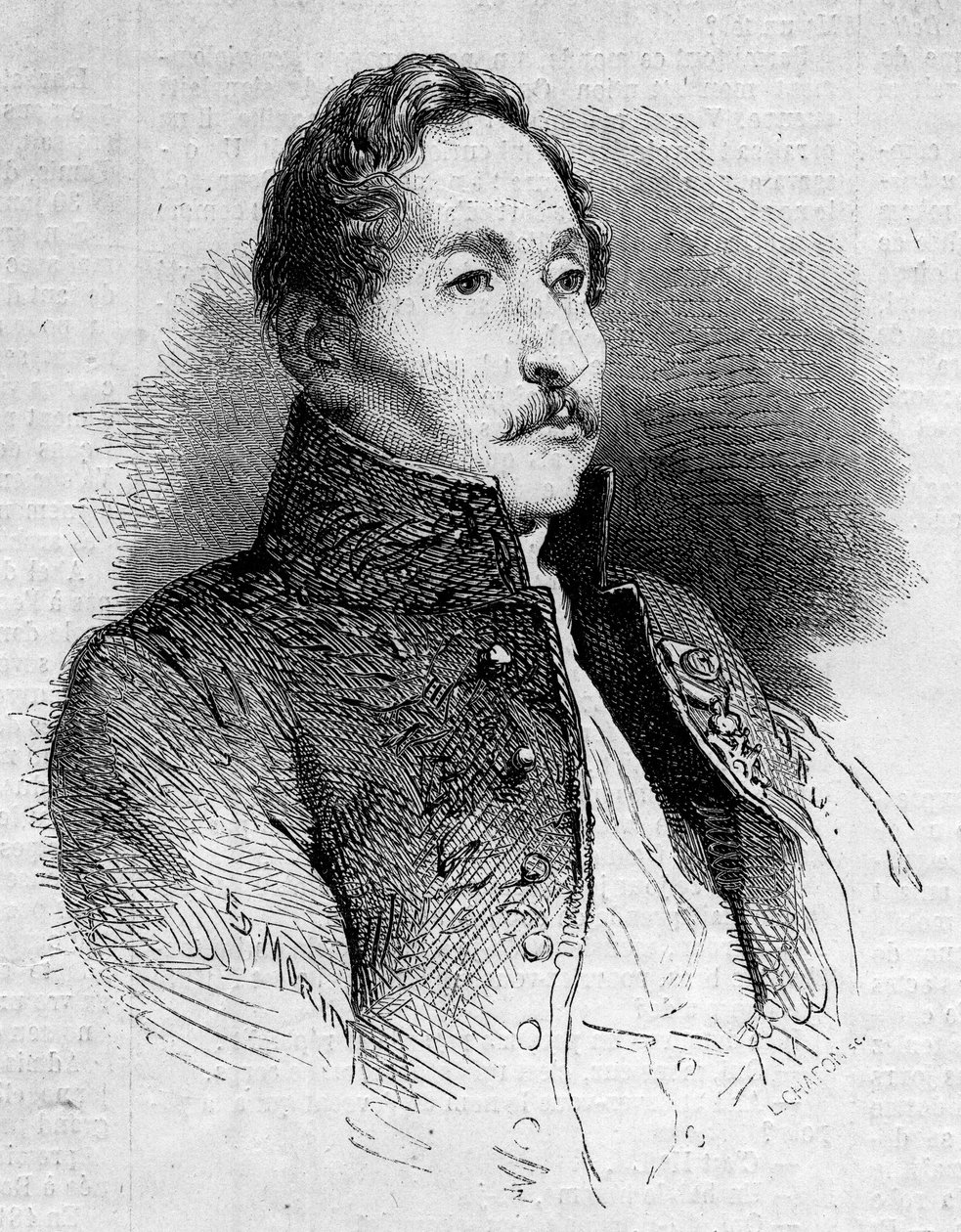 Porträtt av Alexandre Denis Abel de Pujol (1787-1861), fransk målare. Gravyr i "" Le Monde Illustré"" nr 235 av 12 oktober 1861. av French School