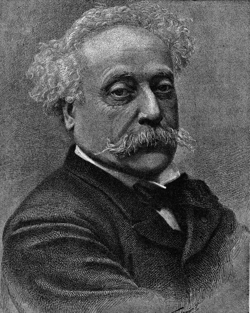 Porträtt av Alexandre Dumas Jr. (1824-1895), fransk författare. Gravyr i "La gazette du dimanche"" av den 5 december 1895. av French School
