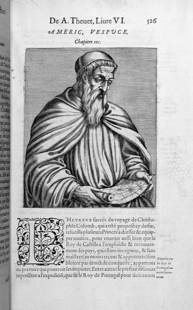 Porträtt av Amerigo Vespucci (1454-1512) av French School