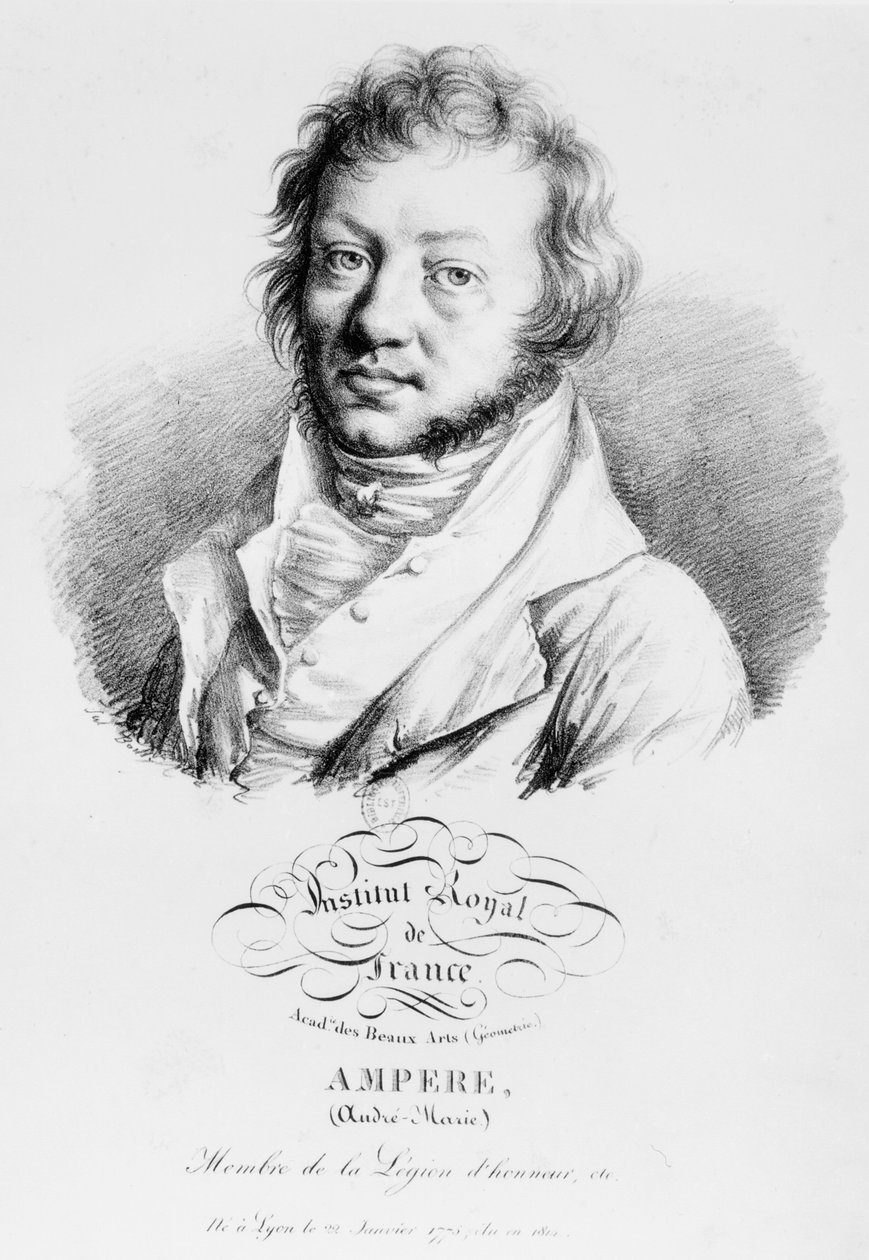 Porträtt av Andre-Marie Ampere (1775-1836) av French School