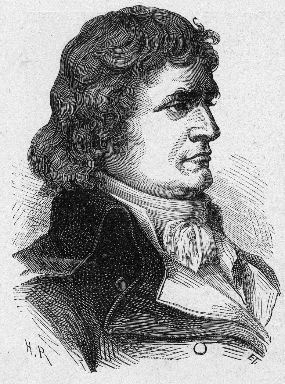Porträtt av Andre Jeanbon, känd som Jean Bon Saint-Andre eller Jeanbon Saint Andre (1749-1813), fransk revolutionär och politiker. Gravyr från 1889. Privat samling. av French School