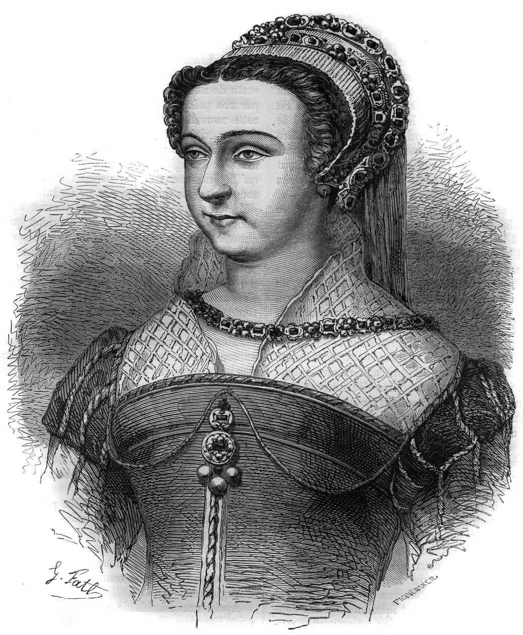 Porträtt av Anne Oston, heretique, älskarinna till påven Sixtus V (Felice Peretti känd som Sixtus V eller Sixtus V eller Sisto V av French School