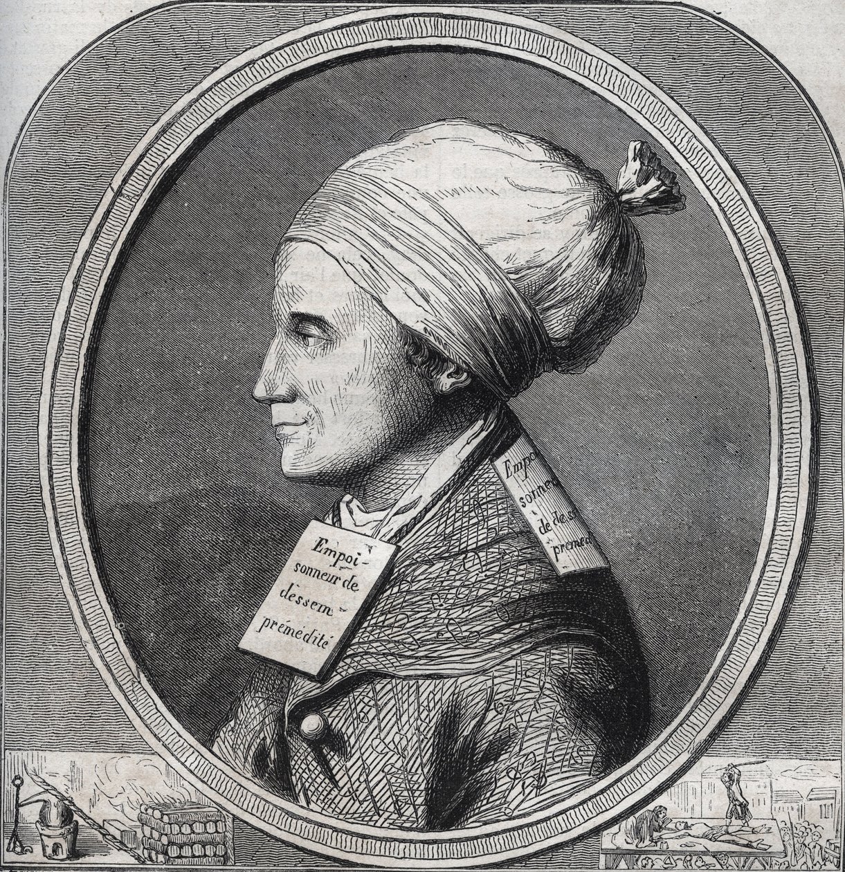Porträtt av Antoine-Francois (Antoine Francois) Desrues (1744-1777) Fransk förgiftare - Gravyr i "" Causes celebres de tous les peuple"" av Armand Fouquier (1817-18?) 1858-1867 - privat samling av French School