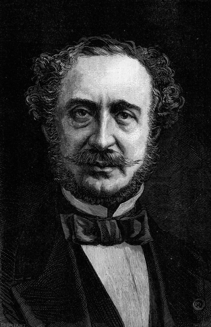 Porträtt av Antoine Agenor, hertig av Gramont (1819-1880), fransk diplomat och politiker. Gravyr i "" Le Monde Illustré"" nr 1191 av 24 januari 1880. av French School