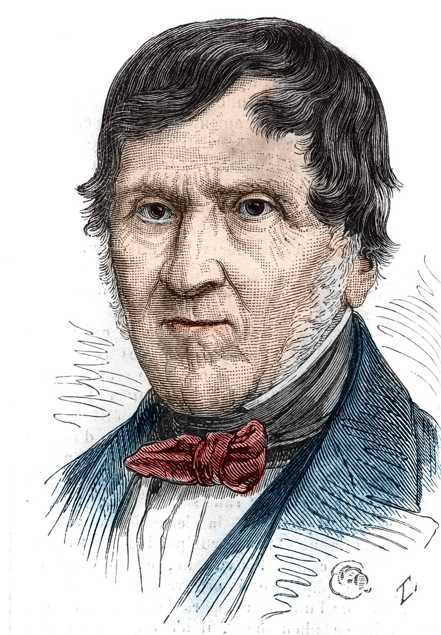 Porträtt av Antoine Becquerel (1888-1878), fransk fysiker. Gravyr i "" Le Monde Illustré"" nr 1086 den 2 februari av French School
