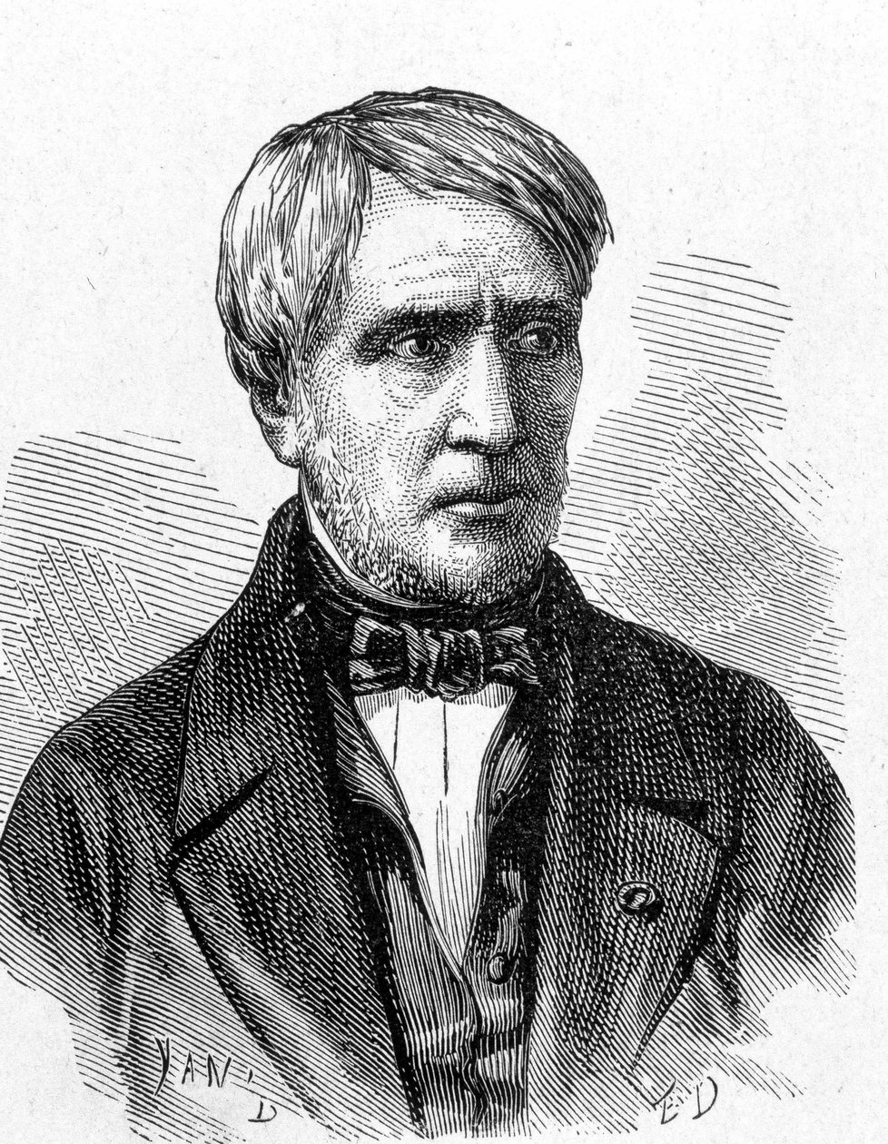 Porträtt av Antoine Cesar Becquerel (1788 - 1878), fransk fysiker - i "" Album de la Science; berömda forskare; Stora upptäckter””” 1896. av French School