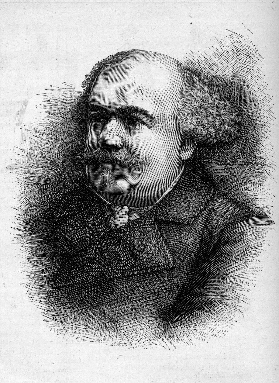 Porträtt av Antoine "" Tony"" Revillon (1832-1898), fransk journalist och ställföreträdare. Gravyr i "" Le Monde Illustré"" nr 1276 den 10 september av French School