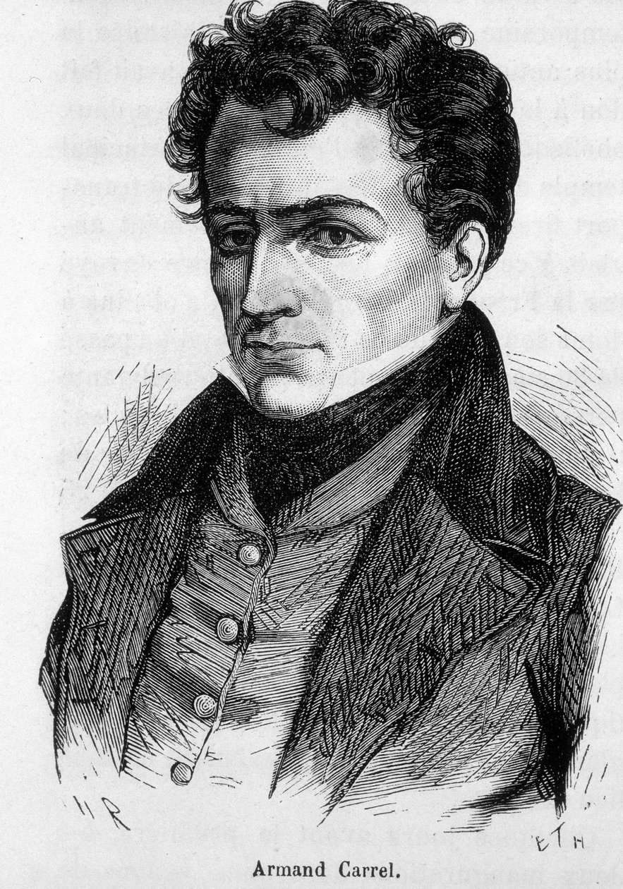 Porträtt av Armand Carrel, fransk journalist och politisk författare (1800-1836). av French School