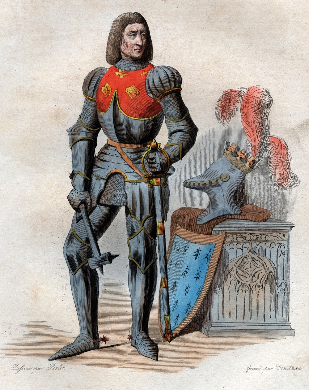 Porträtt av Arthur III hertig av Bretagne, (1393-1458), Lord of Parthenay, greve (greve) av Richmond, hertig av Bretagne, greve av Montfort och fransk konstapel. av French School