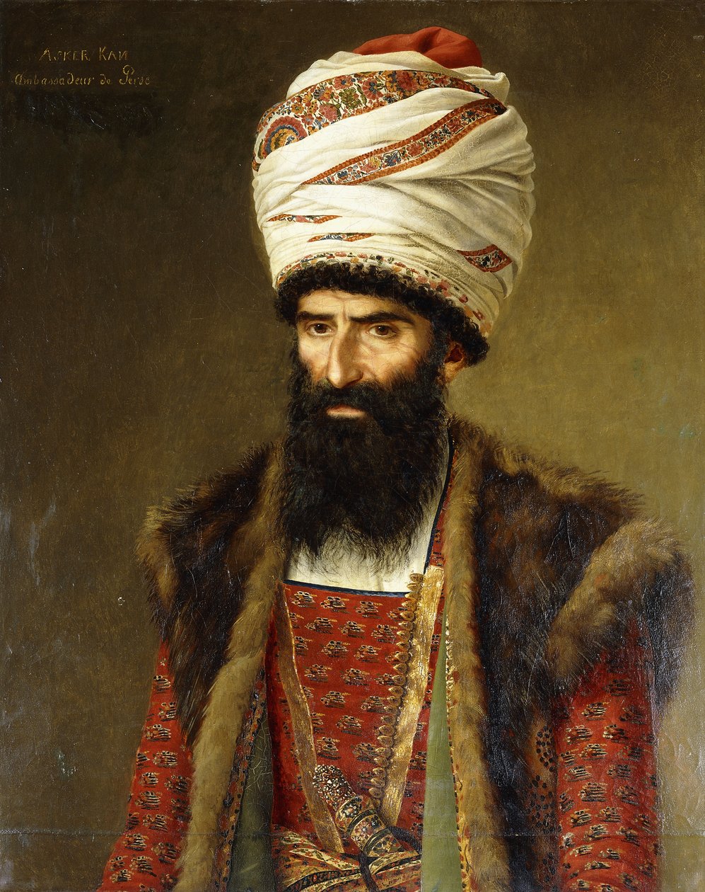 Porträtt av Asghar Khan, Persiens ambassadör, 1808 av French School