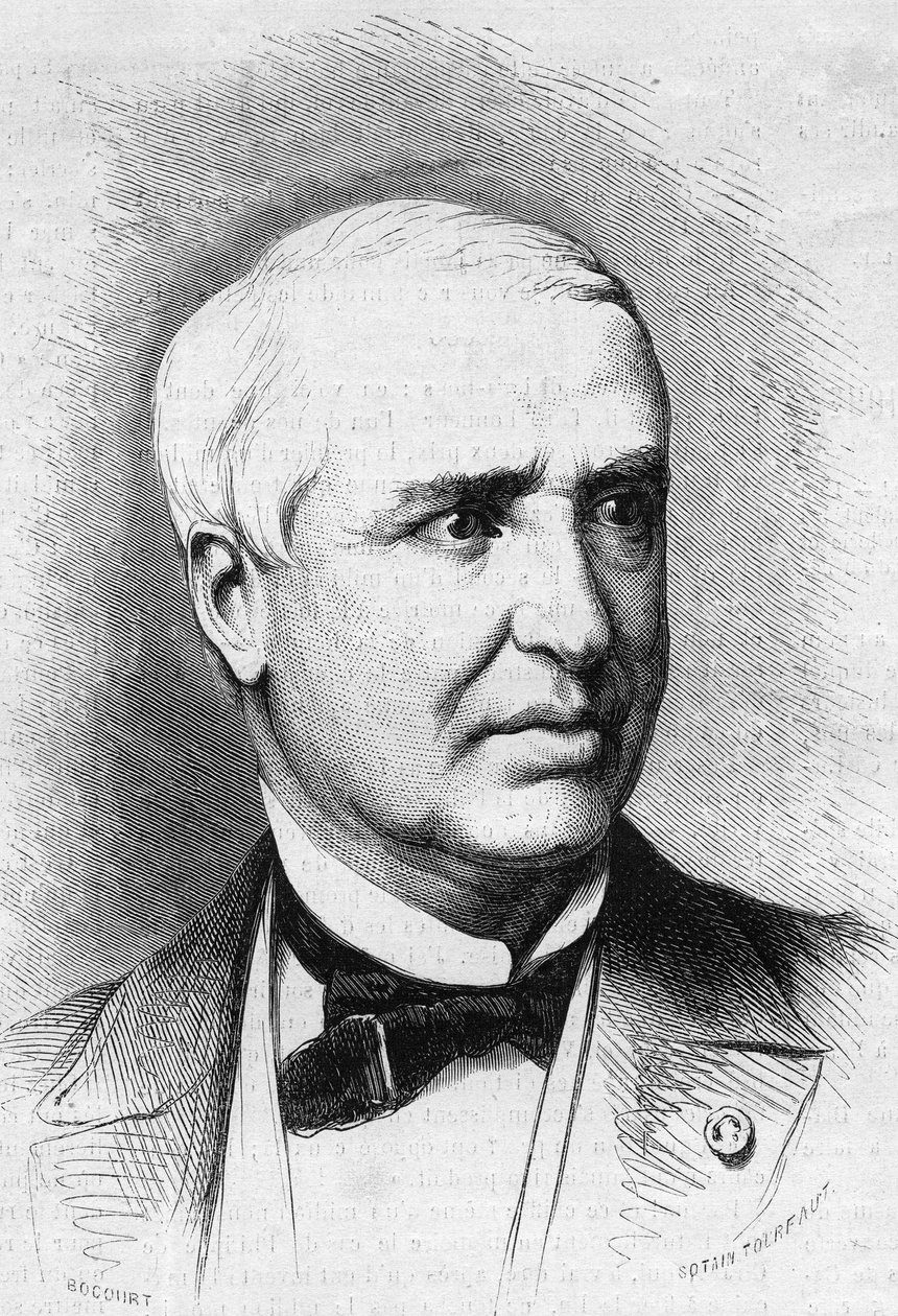 Porträtt av Auguste Nelaton (1807-1873), fransk kirurg. Gravyr i "" Le Monde Illustré"" nr 859 av 27 september 1873. av French School