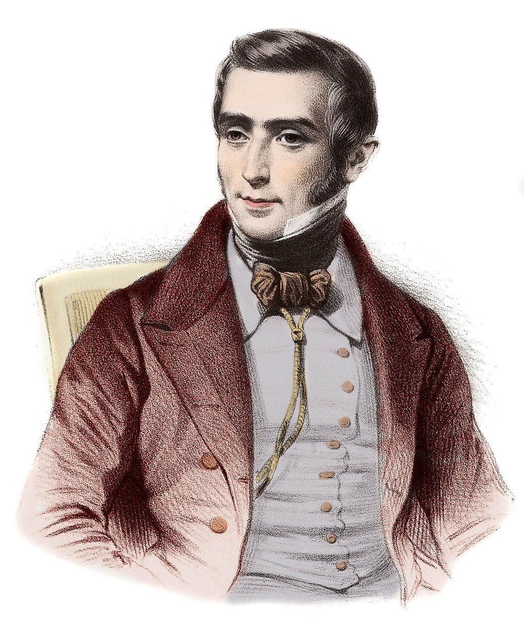 Porträtt av Augustin Eugene Scribe (1791-1861), fransk romanförfattare - Porträtt av Eugene Scribe (1791-1861), fransk författare till komedier om moral av French School