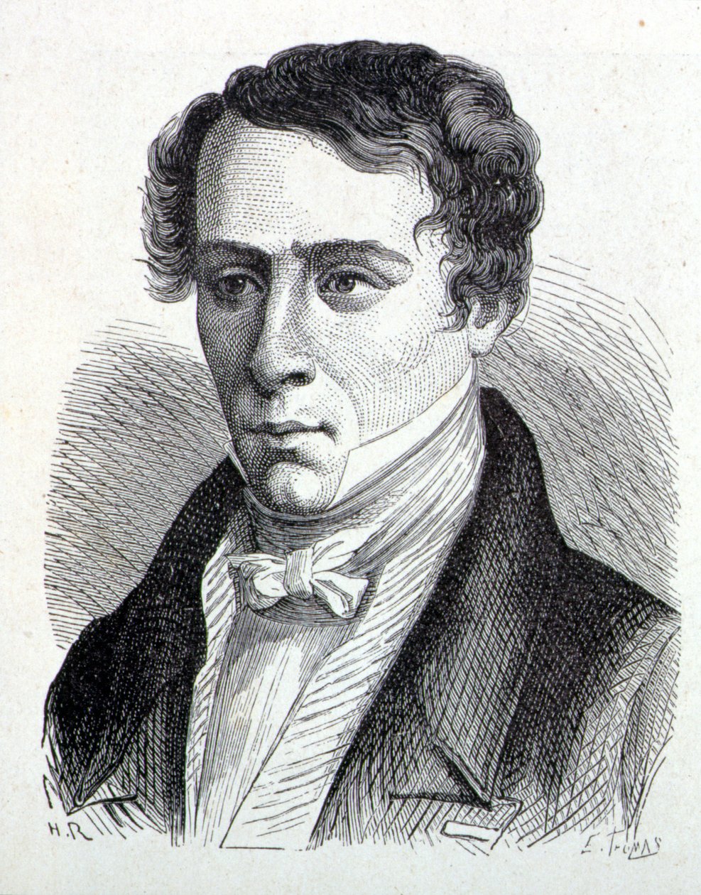 Porträtt av Augustin Fresnel (1788-1827), fransk fysiker - i "" Vetenskapens album; berömda vetenskapsmän; Stora upptäckter””” 1896. av French School