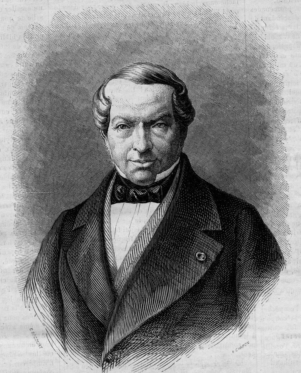 Porträtt av Baron James de Rothschild (1792-1868), tysk bankir. Gravyr i "" Le Monde Illustré"" nr 298 av 27 december 1862. av French School