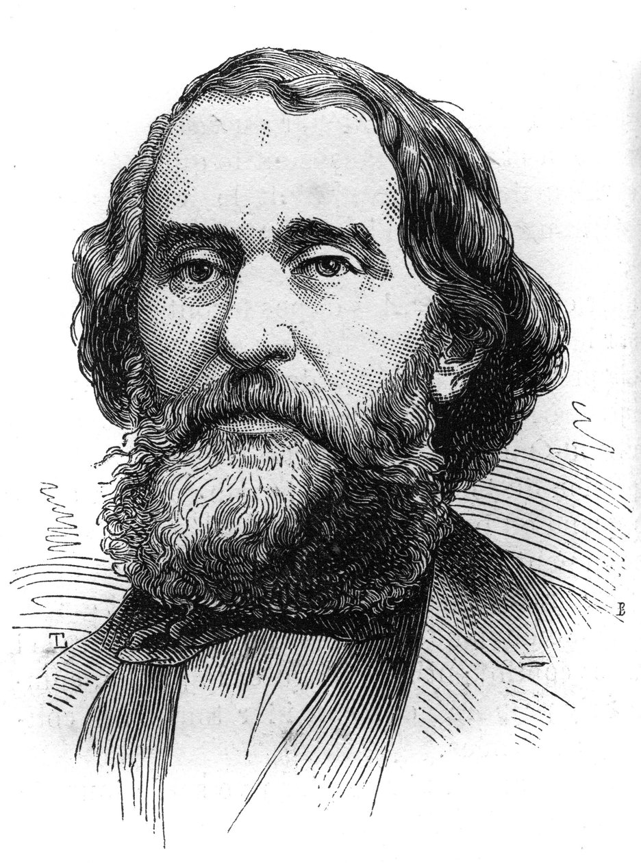 Porträtt av Bartolome Mitre (1821-1906), Argentinas president. Gravyr i "" Den illustrerade världen"" nr 1230 den 24 oktober av French School