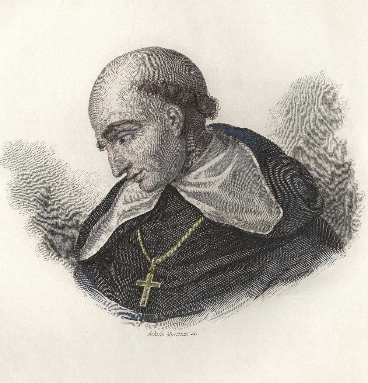 Porträtt av Bartolome de Las Casas (1472-1566), spansk dominikanbroder och eveque av Chiapas. i "Porträtt av nyttiga män" av French School