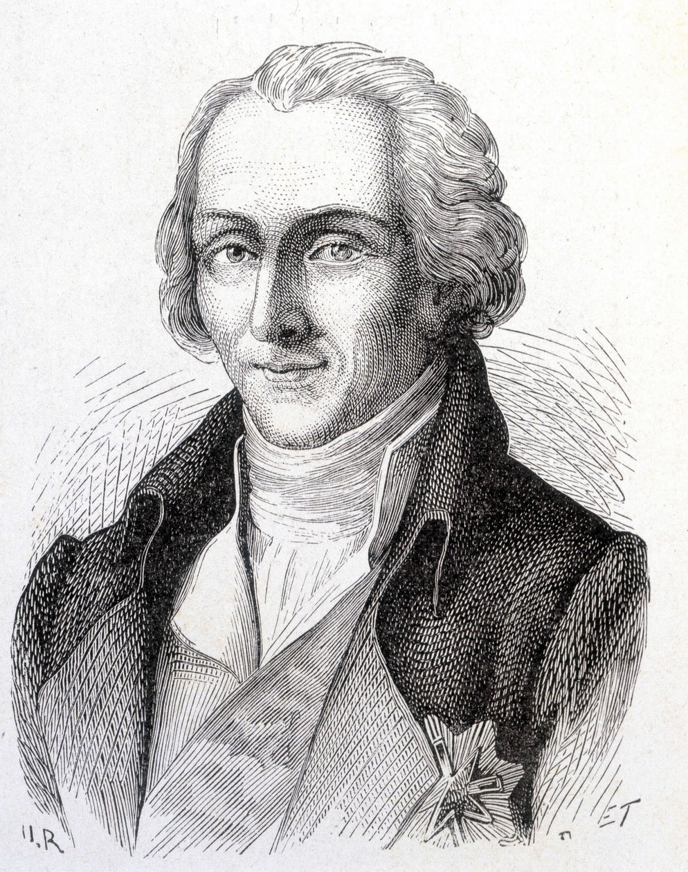 Porträtt av Benjamin de Rumford, amerikansk fysiker (1753 - 1814) - i "" Album of Science; berömda vetenskapsmän; Stora upptäckter””” 1896. av French School
