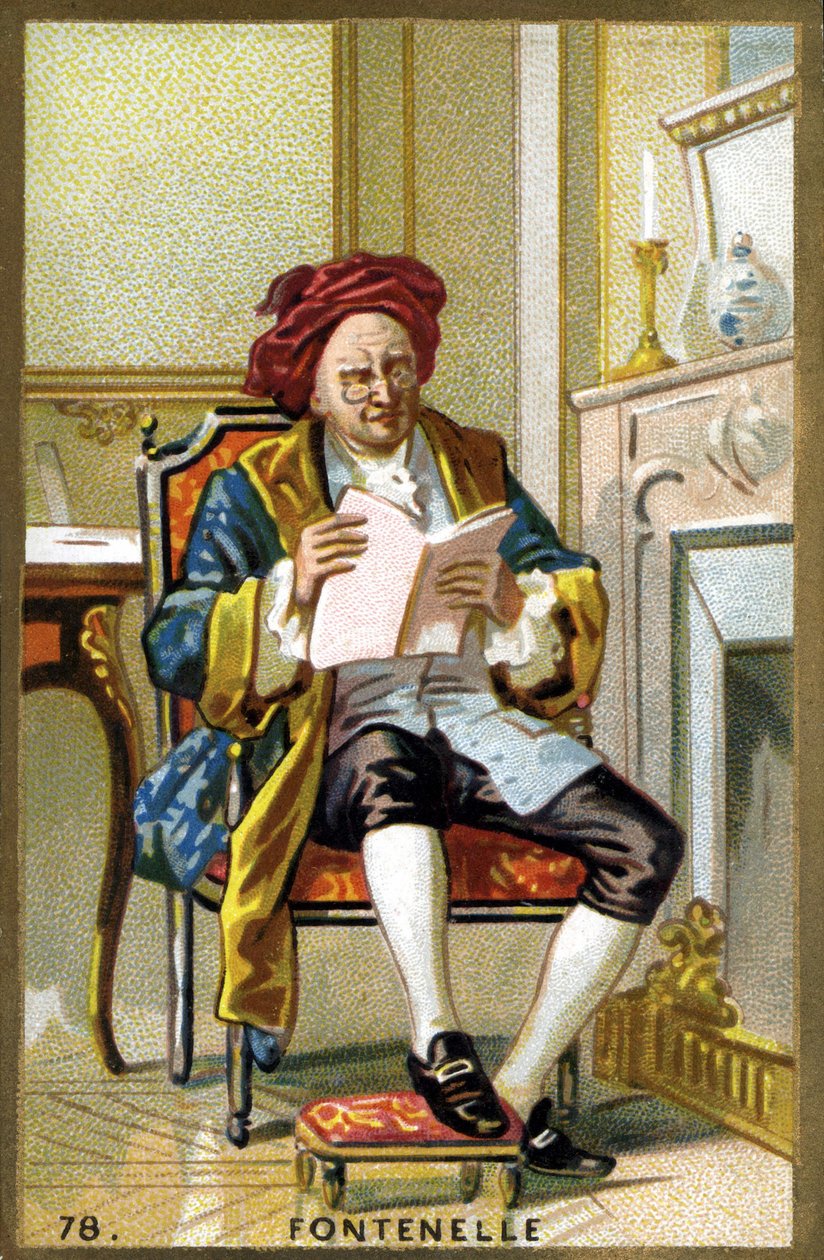 Porträtt av Bernard Le Bouyer (Le Bovier) av Fontenelle (1657-1757). Kromolitografi från slutet av 1800-talet. av French School