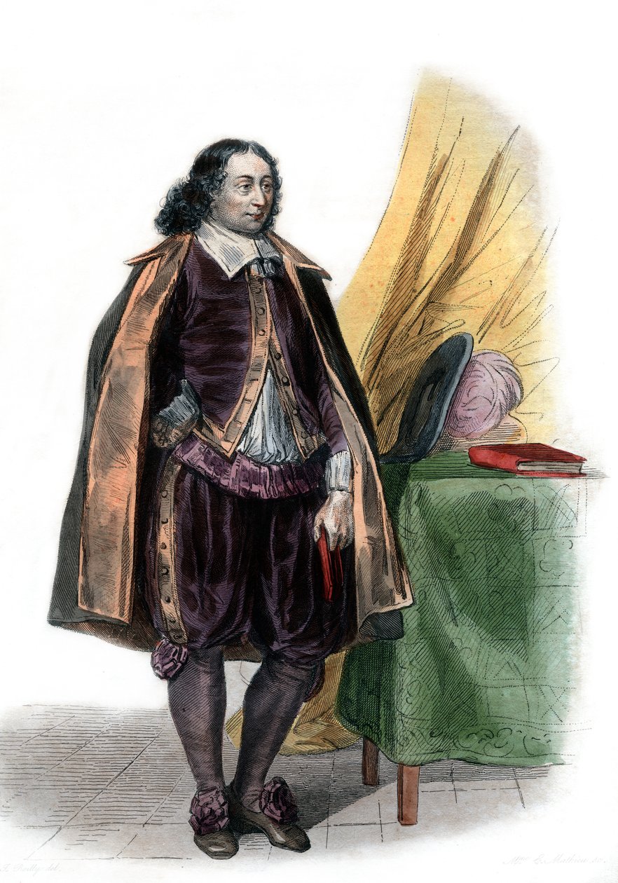 Porträtt av Blaise Pascal (1623-1662), fransk matematiker och författare. av French School