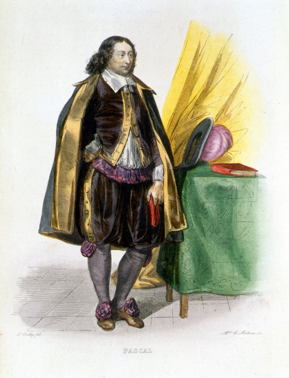 Porträtt av Blaise Pascal - i "" Den franske Plutarchen"", av Mennechet av French School